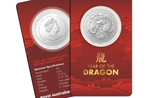 2024 50c Lunar Year of the Dragon uncirculated coin